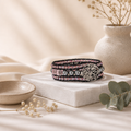 Terahertz beads and pink crystal beads